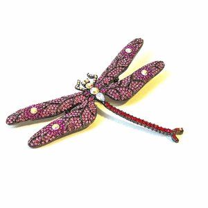 DRAGONFLY BROOCH, PINK, MAGENTA AND AB PAVE CRYSTA